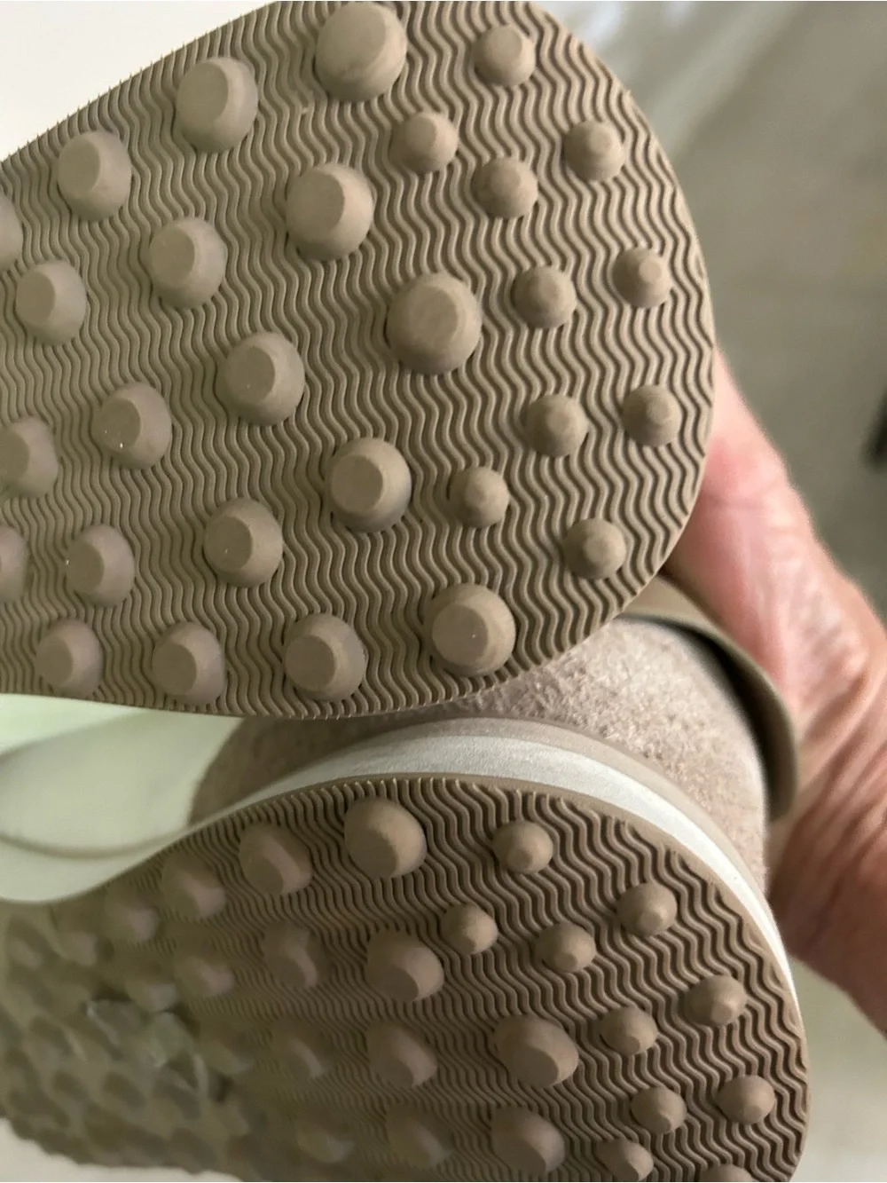 Tory Burch White and Taupe Suede-Accented Logo Sneakers